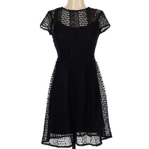 Zara Women’s Black Lace Fit & Flare Dress Size Small